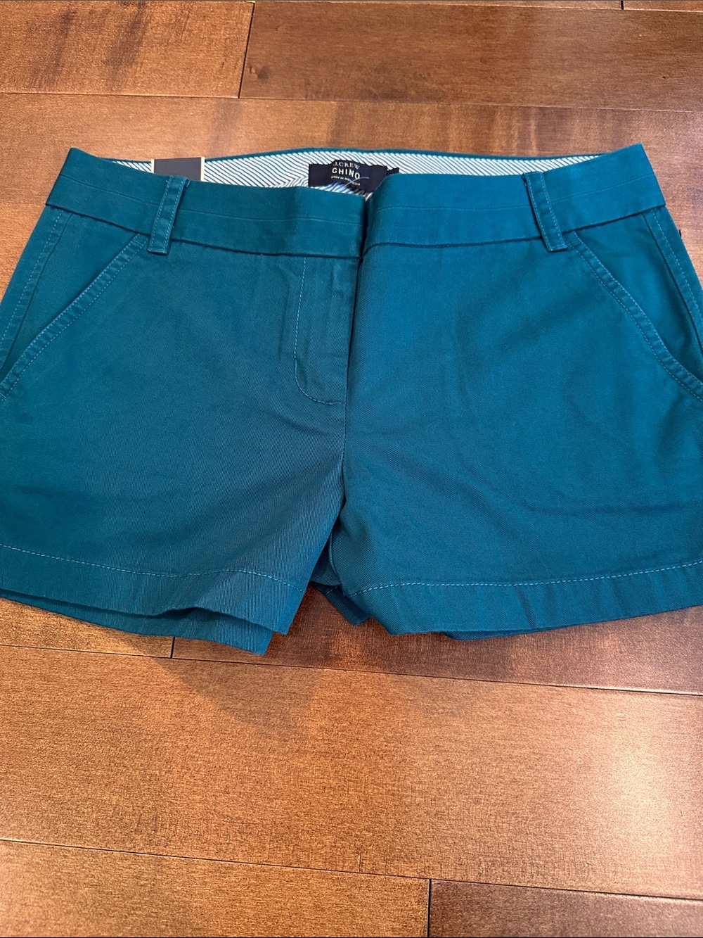 Jcrew NWT Teal Chino Shorts with Front Pockets - Picture 2 of 3